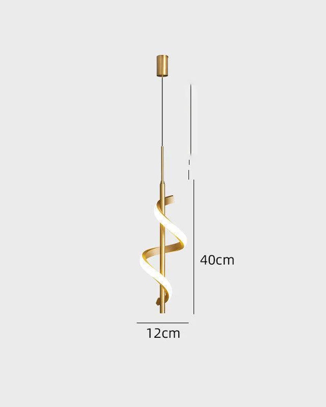Spiral Lustre LED Pendant Light - Gold