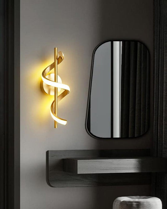 Sprial LED Wall Light - Gold