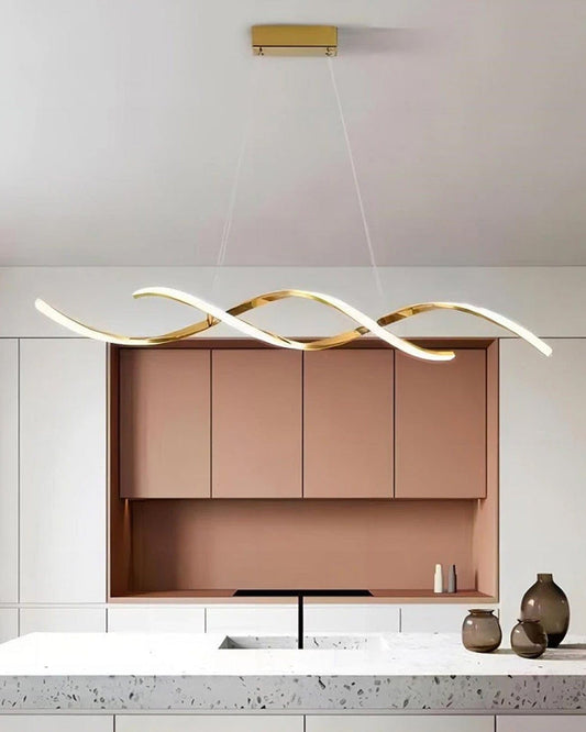 Twisted LED Chandelier - Gold